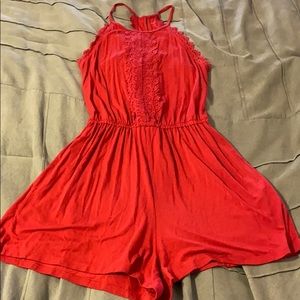 High Neck Lace Romper